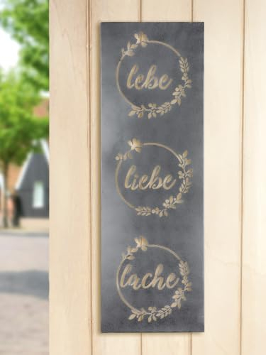 GILDE Metall Wandrelief Lebe Liebe Lache VE 2 69216
