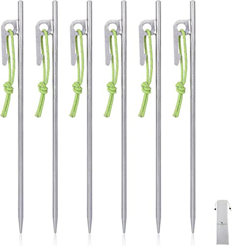 LXYDPZ 6 stücke Titan Legierung Zelt Heringe Outdoor Camping Markise Zelt Stakes Leichte Wandern Klettern Zelt Nagel 14P