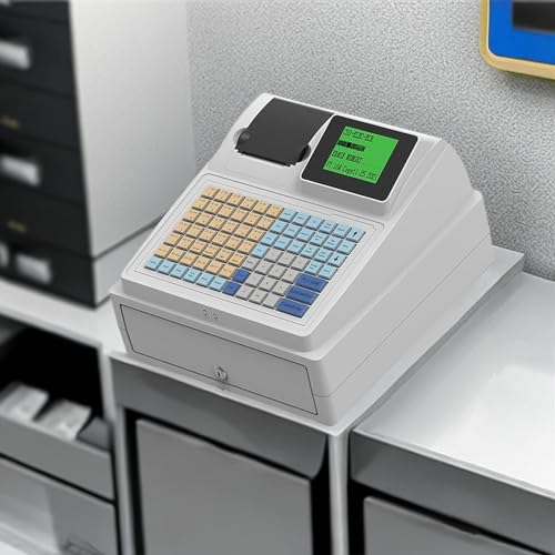 Lakenbroade Elektronische Registrierkasse, Registrierkasse für kleine Unternehmen, Kassensystem, 81 Tasten, Digitale LED-Registrierkasse, für Restaurant, Supermarkt, Einzelhandel, Englisch