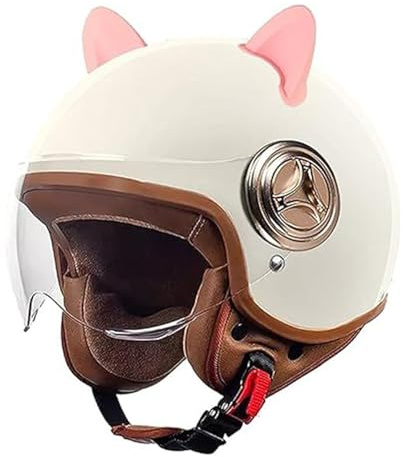 QJWMatic Casco da Moto per Bambini, Casco da Scooter, Casco Jet con Visiera Parasole, Certificato ECE R22.05/DOTFMVSS-218, Colore G, Taglia Unica 54-61CM