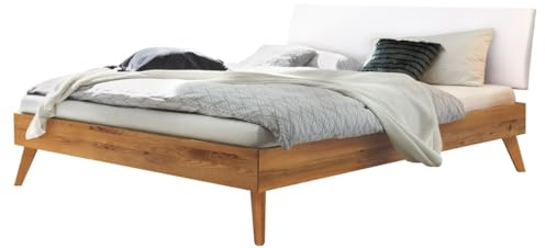 Hasena Trento Bett Pesaro 25 Wildeiche Natur Kopfteil weiß 140x200
