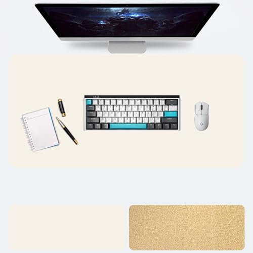 Schreibtischunterlage aus Kork-Leder, doppelseitige Schreibtischunterlage, großes Mauspad, Schreibtisch-Schreibblock, Tischschutz für Büro/Zuhause/Arbeit, Computermatte, Schreibtischschutzunterlage