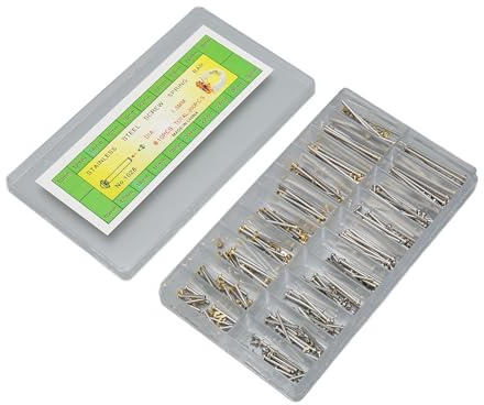200pcs Watch Band Screw Tube, Stainless Steel, 10 Sizes, Width 1.3mm, Watch Band Connecting Rod, Screw Link Pin, Gold Silver, with, #711, #711