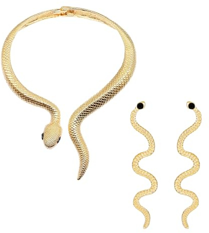 FDGGT 1 Collana A Forma Di Serpente E 1 Paio Di Orecchini A Forma Di Serpente, Gioielli Creativi Retro, Gioielli Personalizzati Alla Moda