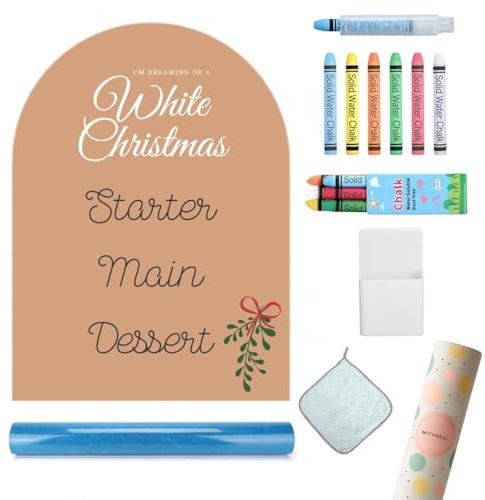 Mithreel Magnettafel Kinder – Selbstklebende Wandtafel in Bogenform mit Pastellfarben und Kreiden – Montessori Magnetwand – für Mädchen und Jungen – Kinder Magnettafel Wand (MILKTEA 100 X 80 CM)