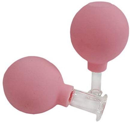 Orolotay 2 StüCk Vakuum SchröPf Becher Set Gummi Kopf Glas Anti-Cellulite Massage Chinesische Therapie Gesicht SchröPfen Set Gesichts Rejuva Tasse