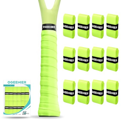 Ogeenier Tennis Racket Grip Tape,12 Pack Sweat Absorbing Overgrip