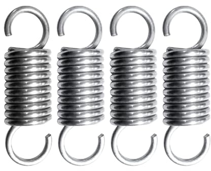 4 Stück Edelstahl Zugfedern mit Haken,2,2x15x50mm– Spannfeder 50mm Länge, 15mm Außendurchmesser, 2,2mm Drahtstärke – Max. Zugkraft 12 kg – Rostfrei, Hochfest, für Maschinen, Möbel, DIY, Industrie