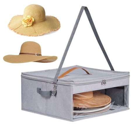 Generisch Reise Hutschachtel Cowboy Style,Tasche Zum Transport Von Hüten | Kopfschmuck-Organizer mit Reißverschlussdeckel und Trageriemen für Camping, Wandern und Reisen