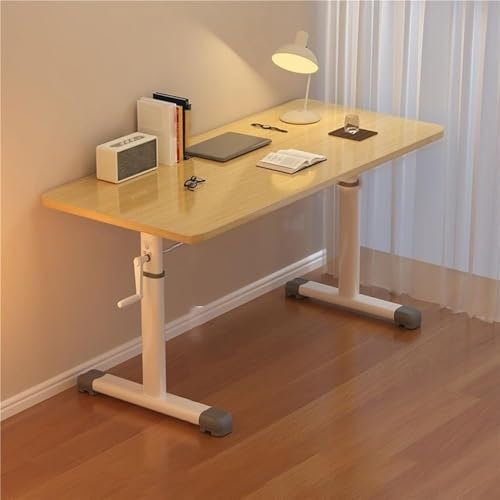 Höhenverstellbarer manueller Kurbel Stehpult - Computer-Sitz-Steh-Arbeitsschreibtisch für Schlafzimmer und Wohnzimmer