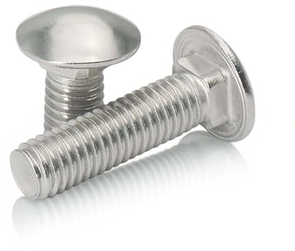 Nevoluxer 20 piezas Pernos de carruaje M5 x 25 mm de tornillos acero inoxidable, montaje rápido, rosca completa – Pernos de carruaje para muebles y conectores de madera