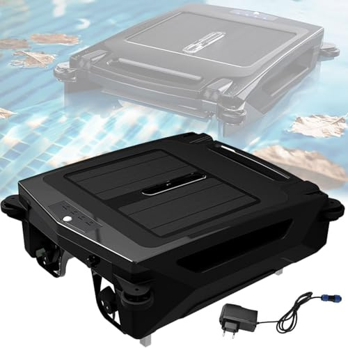 Limpiador de piscinas solar robótico - Limpiador de piscinas inalámbrico con skimmer de piscina, robot de limpieza automático con carga dual solar/batería y evitación automática de obstáculos