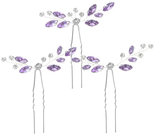 Healvian 3 Stück Braut Haarnadeln Teiliges mit Strass Dekorative Hochzeits Haarschmuck Vielseitige Haar Fork für Damen Haarzubehör für Hochzeit Party und Alltag