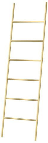 Échelle à 6 niveaux et porte-serviettes – Support de séchage autonome en métal pour vêtements et serviettes – Décoration d'intérieur élégante pour salon et chambre à coucher – Finition dorée (50 x 170