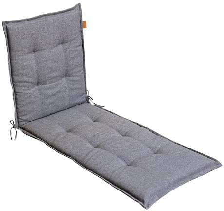 LILENO HOME Sonnenliege Auflage als [1er Set - Rollliege] in Grau | Gartenliegen Auflage perfekt für Strandliege - Polster für Gartenliege (188x60x5cm) BAR