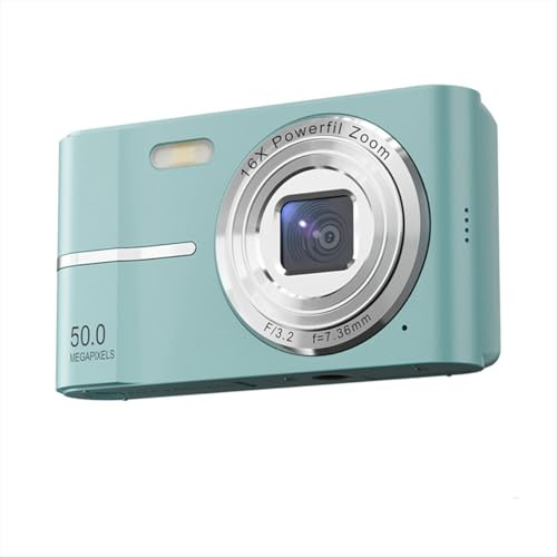 Lafeier Fotocamera digitale retrò da 2,4 pollici 4K HD piccola portatile CMOS Mini 50MP 16x Zoom Videoregistratore Verde