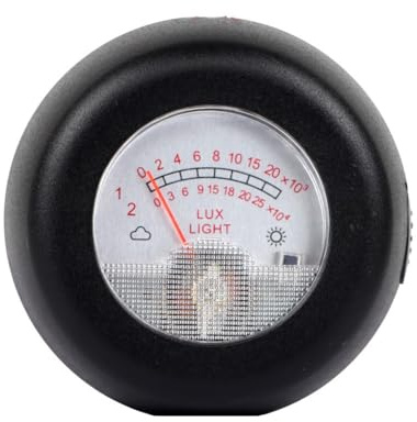 Vibsky Compteur de lumière pour éclairage de plantes de jardin, testeur d'éclairement portable avec thermomètre, noir