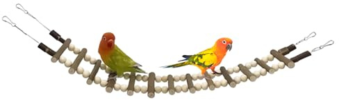 Escalera de Jaula de Aves | con Puente De Escalada con Ganchos | Juguetes Trepadores de Jaula de Aves | para Hámster, Agapornis, Conuro, Guacamayos, Ardilla, Pinzones, Petauro del Azúcar, Animales