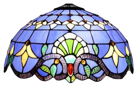 HCZKIUJY Pantalla de Repuesto para lámpara Tiffany, Solo 16 Pulgadas de Ancho, Estilo Barroco, de vitral, Adecuada para lámpara de mesita de Noche, lámpara de Lectura, lámpara Colgante(Blue)