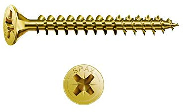 Spax Yellox Coated Wood Screws (Box Of 200) (4 x 25mm) (Yellow)