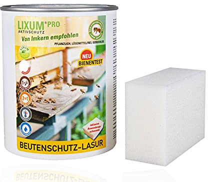 LIXUM BIENEN BEUTENSCHUTZ LASUR BIO (dunkelgrün) 200 ml = 2 Beuten (6m²) natürlicher Holzschutz - von Imkern empfohlen! Bienenverträglichkeit laborgeprüft, biologisch, ökologisch, rein natürlich