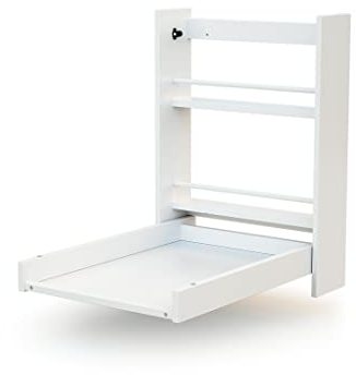 AT4 - ESSENTIEL Wandwickeltisch in Weiß, Maße ausgeklappt (L x B x H): 56 x 77,5 x 78 cm, Maße eingeklappt (L x B x H): 56 x 18 x 78 cm, 2 Ablagefächer, Einfach zu bedienen