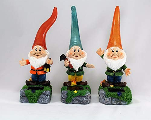 HH Home Hut Solar Powered Outdoor Garden High Hat Gnome Lights Flowerbeds Borders Pathway