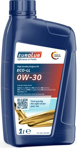 EUROLUB ECO LL SAE 0W-30 Motoröl, 1 Liter, schwarz