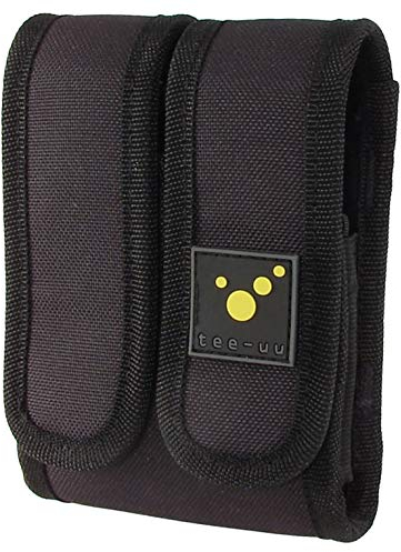 tee-uu Twin Holster schwarz | Eines für Zwei | Multitool-Holster | Zwei Separate Fächer | abnehmbares Logo für neutrale Einsatzbereiche