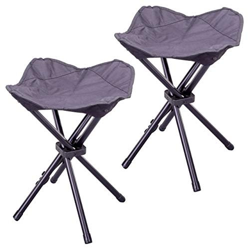 Nexos Trading 2er Set Camping-Stuhl faltbar klappbar Outdoor Hocker tragbar Trekking Klapphocker Stahl-Gestell Camping Hocker für Camping, Outdoor, Konzerte, Angeln, Wandern