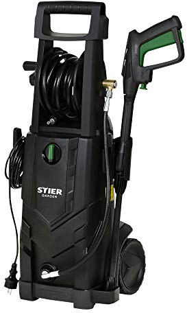 STIER Hochdruckreiniger SDR-160, 2200 W, max. Druck 165 bar, max. Fördermenge 492 l/h, Mit Schlauchtrommel, 10 Meter Arbeitradius, 5 Meter Schlauch, 2X Düsen, Terrassenreiniger für Auto, Terasse