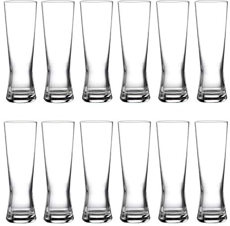 Set of 12 Durable Everyday Beer Soft Drink Glasses - 300ml Capacity - Dishwasher & Freezer Safe.
