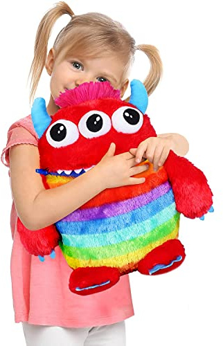 I LOVE FANCY DRESS Worry Yummy Monster Peluche – Écheveau vert – Peluche de 38,1 cm pour enfants qui « mangent » des soucis – Copain câlin réconfortant pour enfants