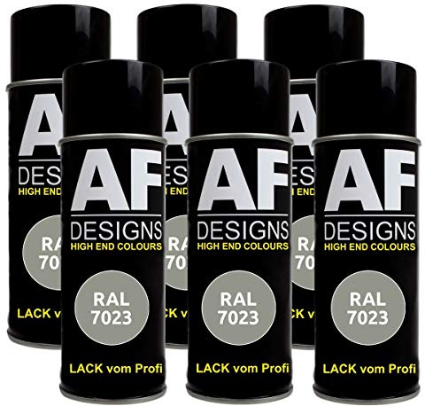Alex Flittner Designs 6x RAL Lackspray Autolack Buntlack Spraydose RAL7023 BETONGRAU matt