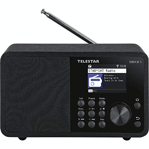 Telestar DIRA M 1 - Radio multifunción compacta (transmisión de Radio por Internet, Dab+, Bluetooth 5.1, Pantalla TFT LCD, función de Carga USB)