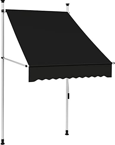 Einziehbare Markise,Stoff (100% Polyester), Handbetrieben 100 cm Anthrazit Auswahl
