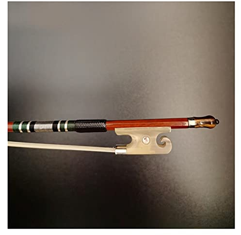Cellobogen 4/4 Größe Violin Bow Hohe Qualität Brasilianisches Holz Rund Bar Weiß Bullhorn Frosch English Nickel Silber Teile Cellobogen (Color : 4/4)
