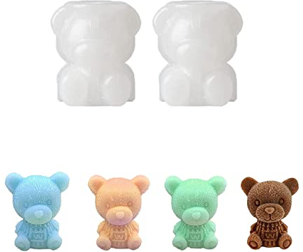 Oneroomone 2 Stück Eiswürfelform Für Bären, Eiswürfel Silikonform, Silikonformen Sind Langlebig Und Elastisch, Zur Herstellung Von Bärenförmigen Eiswürfeln, Pralinen Und Bonbons, 6,5 x 6 x 4,8 cm
