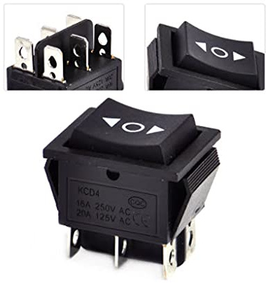 ECI Électrofourniture Bouton Commutateur 3 positions Interrupteur à Bascule Contact Momentane 12 V 250 V DPDT Salta Disque