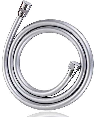 Oupukle Tuyau douche 1,5m Flexible Douche en PVC Avec double protection anti-torsion, Remplacement Universel, Avec double tête en laiton de qualité supérieure, Anti-torsion