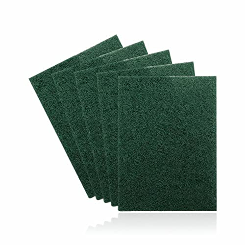 Multipurpose Scouring Pad Washing Up Cleaning Scrubber Sponges Heavy Duty Non-Scratch Abrasive Green Scourer Pads Cleaner Dishes Pots Scrubbing Pan Catering Kitchen Bathroom Household Tools 5 Pcs