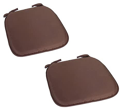 PLUS HOME Cojines de Silla 39x39x3cm Pack 2-4 Unidades (2 Unidades, MARRÓN)