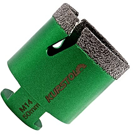KURSTOL Punte Diamantate per Gres Porcellanato 50mm - Sega a Corona Brasata al Vuoto con Filetto M14 e Dente Fulmine - per Porcellana Piastrelle Ceramica Marmo Granito