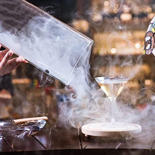 KOPPI Housse de Protection Alimentaire Affichage en Verre Cloche Dôme Fumeur avec Socle pour Fumoir Infuseur de Fumée Décoration D'accessoires de Bar