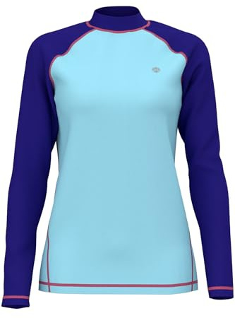 Damen Rash Guard UV Shirt - Frauen Langarm Wasser T-Shirt UPF 50+ UV-Schutz Schwimmen Schwimmshirt Badeshirt Bademode Surf Strand Wet Top Sonnenschutz Schnelltrocknend Trocknender Tankini Hellblau S