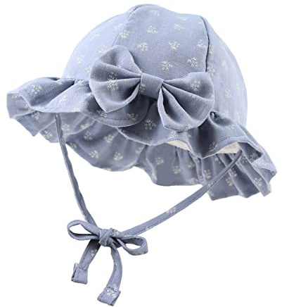 XIAOHAWANG - Gorro de Encaje para bebé o niña, algodón, Gorro de Sol, diseño de Nudo