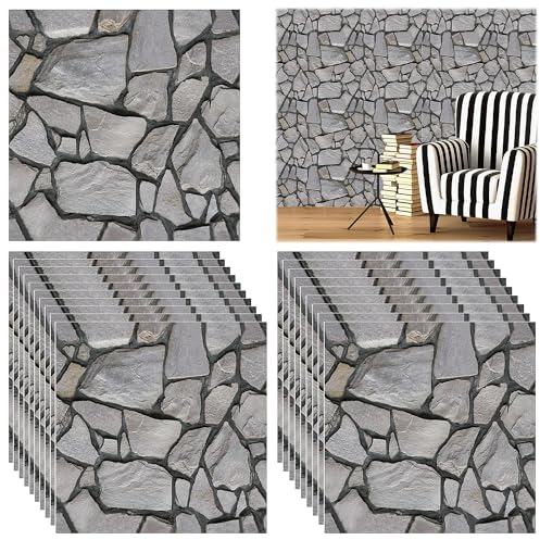 XMSZQU 20 Pezzi Pannelli Decorativi 3D per Parete, 30 X 30 cm PVC Impermeabile Adesivi, Pannello Decorativo per Porte a Muro Camera da Letto Cucina