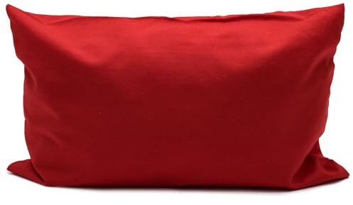 GIRAFFENLAND Bio-Dinkelspelzkissen 20x40cm mit Reißverschluss - Farbe rot - kleines Kissen mit Bio-Dinkelspelz