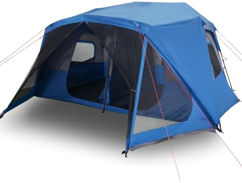 Willood Familienzelt Campingzelt 10 Personen Blau Quick Release Wasserdicht