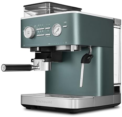 KitchenAid Juniper - Macchina per caffè espresso semi-automatica - Macchina per caffè espresso e cappucccino con macinacaffè conico integrato - barattolo per latte da 355 ml